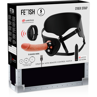 FETISH SUBMISSIVE CYBER STRAP - HARNESS WITH DILDO AND REMOTE CONTROL BULLET TECHNOLOGY WATCHME S