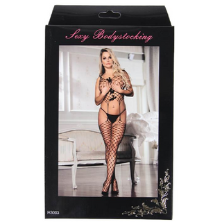 QUEEN LINGERIE - MESH BODYSTOCKING WITH TIES S/L