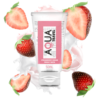 AQUA TRAVEL - WATER-BASED LUBRICANT STRAWBERRY CREAM FLAVOR - 50 ML