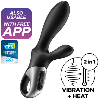 SATISFYER - HEAT CLIMAX+ APPLICATION BLACK ANAL VIBRATOR