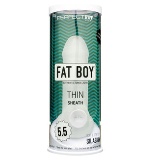 PERFECT FIT BRAND - PENIS EXTENSION SLIM SHEATH FAT BOY TRANSPARENT 15 CM