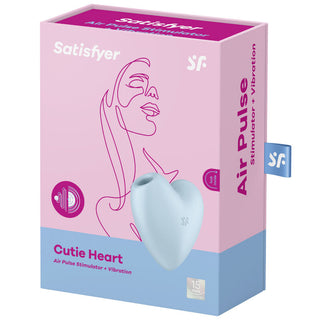 SATISFYER - CUTIE HEART BLUE AIR PULSE STIMULATOR AND VIBRATOR