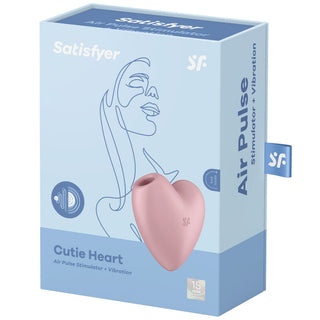 SATISFYER - CUTIE HEART BLUE AIR PULSE STIMULATOR AND VIBRATOR
