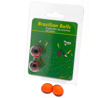TALOKA - 2 BRAZILIAN BALLS STRAWBERRY &amp; CHAMPAGNE INTIMATE GEL