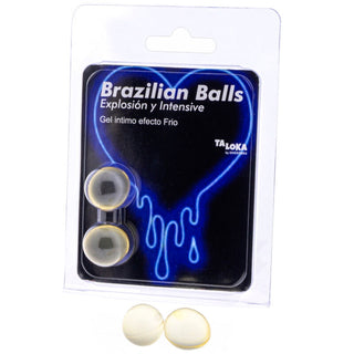 TALOKA - 2 BRAZILIAN BALLS EXCITING GEL COLD EFFECT &amp; VIBRATION