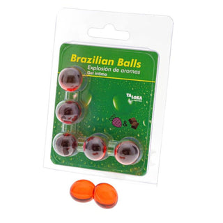 TALOKA - 5 BRAZILIAN BALLS STRAWBERRY &amp; CHOCOLATE INTIMATE GEL