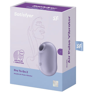 SATISFYER - DOUBLE AIR PULSE PRO TO GO 2 PURPLE STIMULATOR AND VIBRATOR