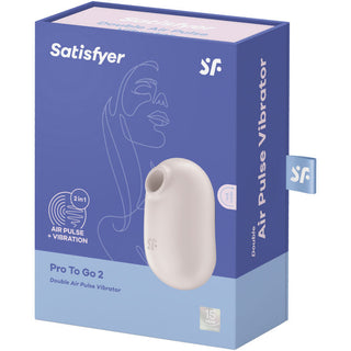 SATISFYER - DOUBLE AIR PULSE PRO TO GO 2 PURPLE STIMULATOR AND VIBRATOR