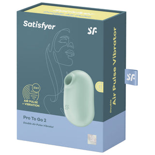 SATISFYER - DOUBLE AIR PULSE PRO TO GO 2 PURPLE STIMULATOR AND VIBRATOR