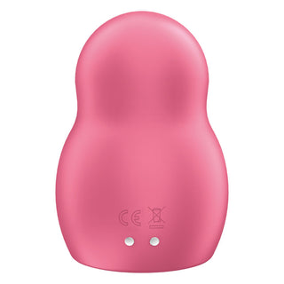 SATISFYER - DOUBLE AIR PULSE PRO TO GO 1 RED STIMULATOR AND VIBRATOR