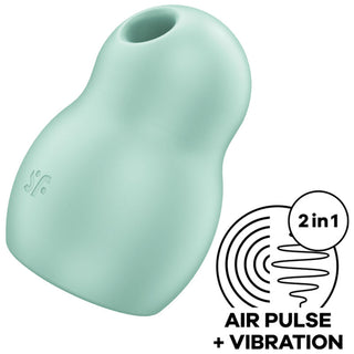 SATISFYER - DOUBLE AIR PULSE PRO TO GO 1 RED STIMULATOR AND VIBRATOR