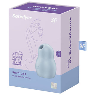 SATISFYER - DOUBLE AIR PULSE PRO TO GO 1 RED STIMULATOR AND VIBRATOR