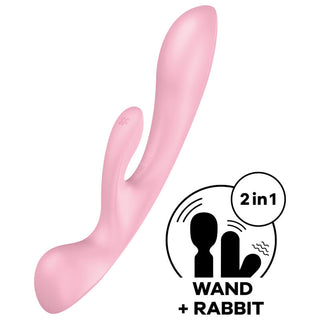 SATISFYER - TRIPLE OH PINK HYBRID VIBRATION