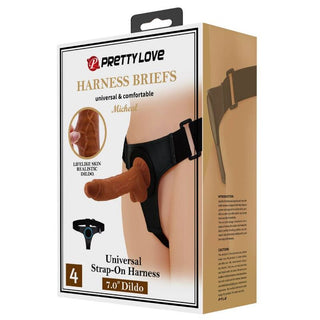 PRETTY LOVE - HARNESS SLIP UNIVERSAL HARNESS WITH MICHEAL DILDO 20 CM BLACK