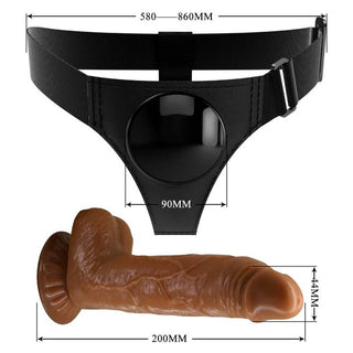PRETTY LOVE - HARNESS SLIP UNIVERSAL HARNESS WITH MICHEAL DILDO 20 CM BLACK