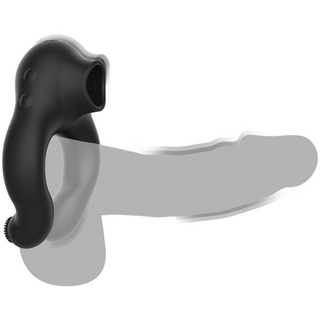 BLACK&amp;SILVER - RECHARGEABLE SILICONE 3 MOTOR VIBRATOR RING BLACK