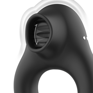 BLACK&amp;SILVER - RECHARGEABLE SILICONE 3 MOTOR VIBRATOR RING BLACK