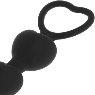 BLACK&amp;SILVER - MILA ANAL HEART CHAIN ​​18 CM