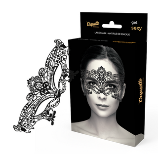 COQUETTE CHIC DESIRE - LARGE BLACK LACE MASK