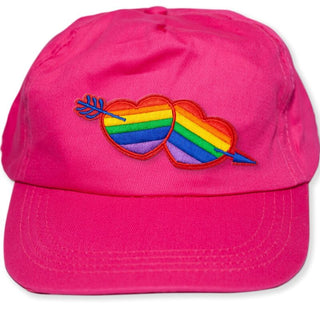 PRIDE - FUSCIA CAP WITH LGBT HEART
