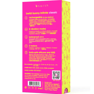 B SWISH - CLASSIC RECHARGEABLE VIBRATOR BWILD BUNNY INFINITE SILICONE PINK