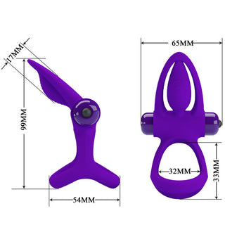 PRETTY LOVE - VIBRATOR RING 10 VIBRATIONS SILICONE PURPLE