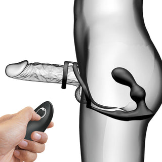 PRETTY LOVE - MARSHALL COCK RING WITH VIBRATING ANAL PLUG WITH REMOTE CONTROL