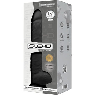 SILEXD - MODÈLE 1 PÉNIS RÉALISTE PREMIUM SILEXPAN SILICONE NOIR 38 CM