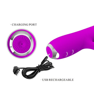 PRETTY LOVE - RACHEL RECHARGEABLE VIBRATOR WITH PURPLE SUCTION CUP