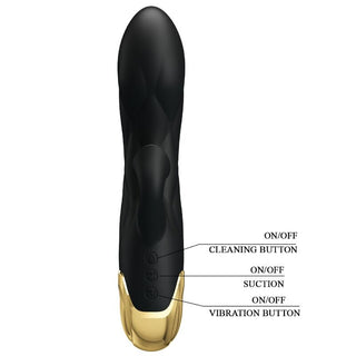 PRETTY LOVE - LUXURY RECHARGEABLE BLACK GOLD PLATED VIBRATOR
