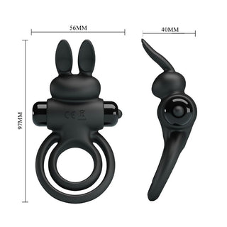 PRETTY LOVE - RABBIT RING VIBRATOR III FOR PENIS BLACK