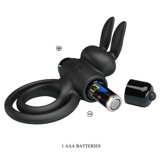 PRETTY LOVE - RABBIT RING VIBRATOR III FOR PENIS BLACK