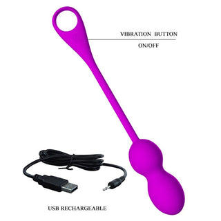 PRETTY LOVE - ELVIRA PURPLE RECHARGEABLE VIBRATING BALLS