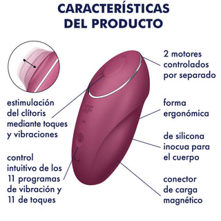 SATISFYER - TAP &amp; CLIMAX 1 RED LAY-ON VIBRATOR