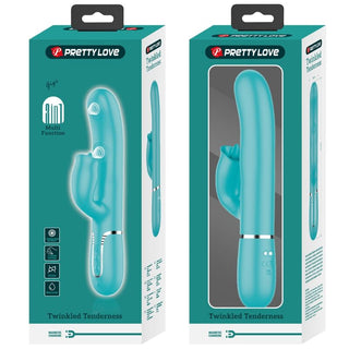PRETTY LOVE - AQUA GREEN LICKABLE RABBIT VIBRATOR