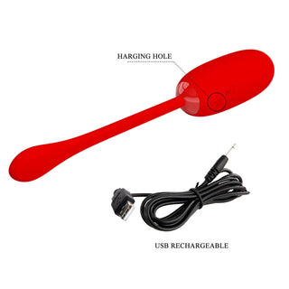 PRETTY LOVE - JULIUS VIBRATING EGG WATERPROOF-RECHARGEABLE RED