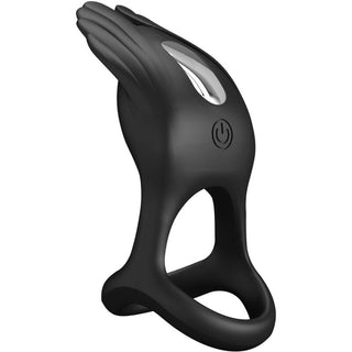 PRETTY LOVE - SILAS VIBRATING PENIS RING 7 VIBRATIONS BLACK SILICONE