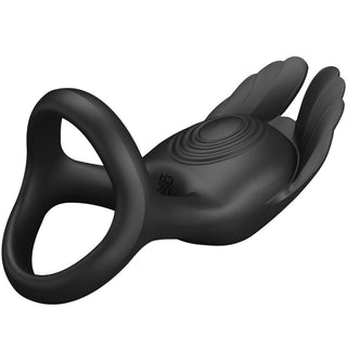 PRETTY LOVE - SILAS VIBRATING PENIS RING 7 VIBRATIONS BLACK SILICONE