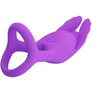 PRETTY LOVE - SILAS VIBRATING PENIS RING 7 VIBRATIONS SILICONE PURPLE