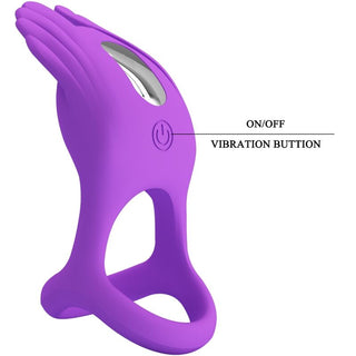 PRETTY LOVE - SILAS VIBRATING PENIS RING 7 VIBRATIONS SILICONE PURPLE