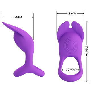 PRETTY LOVE - SILAS VIBRATING PENIS RING 7 VIBRATIONS SILICONE PURPLE