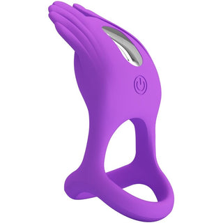PRETTY LOVE - SILAS VIBRATING PENIS RING 7 VIBRATIONS SILICONE PURPLE