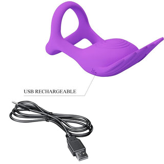 PRETTY LOVE - SILAS VIBRATING PENIS RING 7 VIBRATIONS SILICONE PURPLE