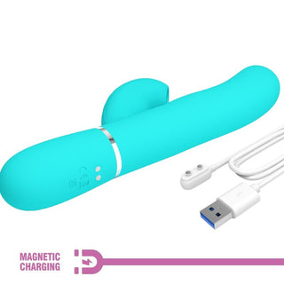 PRETTY LOVE - PERLITA 3 IN 1 MULTIFUNCTIONAL G-SPOT VIBRATOR AQUA GREEN