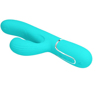 PRETTY LOVE - PERLITA 3 IN 1 MULTIFUNCTIONAL G-SPOT VIBRATOR AQUA GREEN