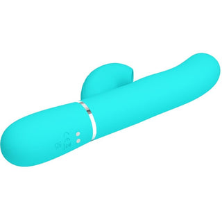 PRETTY LOVE - PERLITA 3 IN 1 MULTIFUNCTIONAL G-SPOT VIBRATOR AQUA GREEN