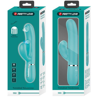 PRETTY LOVE - PERLITA 3 IN 1 MULTIFUNCTIONAL G-SPOT VIBRATOR AQUA GREEN