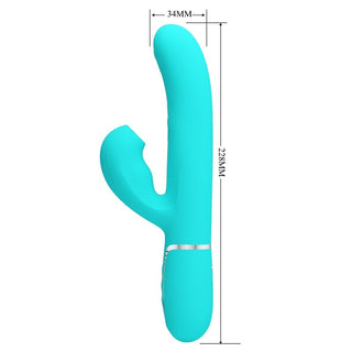 PRETTY LOVE - PERLITA 3 IN 1 MULTIFUNCTIONAL G-SPOT VIBRATOR AQUA GREEN