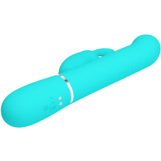 PRETTY LOVE - COALE RABBIT VIBRATOR AQUA GREEN BEADS