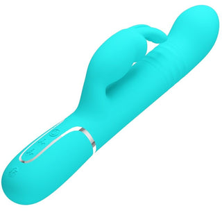 PRETTY LOVE - COALE RABBIT VIBRATOR AQUA GREEN BEADS